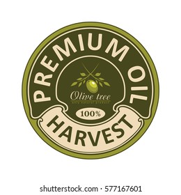 Vector sign symbol of the olive oil. Label isolated on white background.