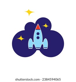 Vector sign symbol rocket. Space pictogram.