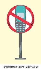 Vector sign / symbol that conveys that cell / mobile Phones are not allowed / prohibited.
