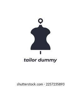 Vector sign tailor dummy symbol is isolated on a white background. icon color editable.