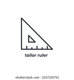 Vector sign tailor ruler symbol is isolated on a white background. icon color editable.