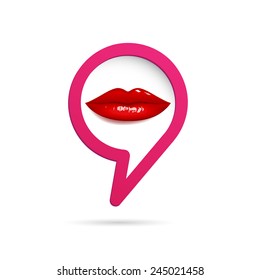 Vector sign talking, red lips