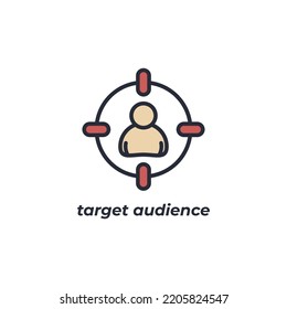 Vector sign of target audience symbol is isolated on a white background. icon color editable.