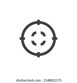 Vector sign of the target symbol is isolated on a white background. target icon color editable.