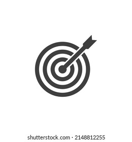Vector sign of the target symbol is isolated on a white background. target icon color editable.
