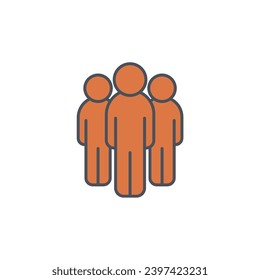 Vektorzeichen des Teamzeichens einzeln auf weißem Hintergrund. Symbolfarbe editierbar.