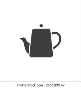 El símbolo vectorial de la Tetera está aislado en un fondo blanco. Color del icono de tetera editable.