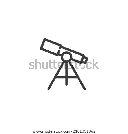 Vector sign of the telescope symbol is isolated on a white background. telescope icon color editable.