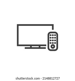 Vector sign of the Television symbol is isolated on a white background. Television icon color editable.