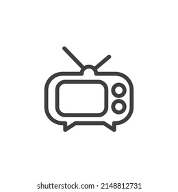 Vector sign of the Television symbol is isolated on a white background. Television icon color editable.