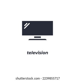 Vector sign television symbol is isolated on a white background. icon color editable.