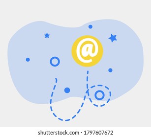 Vector At sign template for digital business, mailing or app with smooth elements for presentstion. Eps 10 vector
