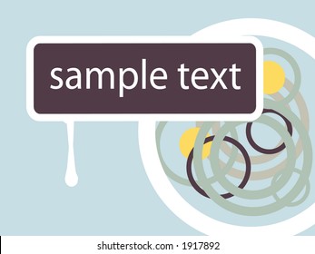 Vector sign for text purposes. Retro ring background.