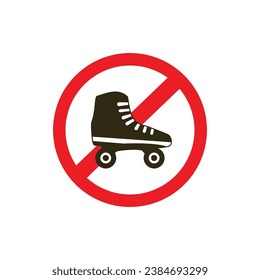 vector sign that it is forbidden to use roller skates.