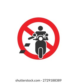 vector sign that motorcyclists are prohibited from throwing rubbish.
