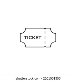 Vector sign of the Ticket symbol is isolated on a white background. Ticket icon color editable.