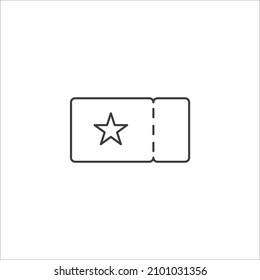 Das Vektorzeichen des Ticketzeichens ist einzeln auf weißem Hintergrund. Ticket Symbol Farbe editierbar.