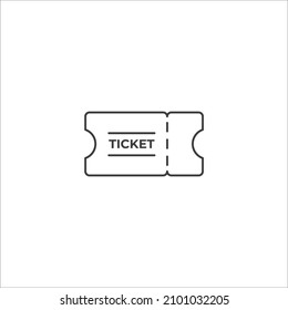 Vector sign of the Ticket symbol is isolated on a white background. Ticket icon color editable.