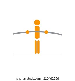 Vector sign tightrope walker, balance concept 