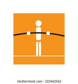 Vector sign tightrope walker, balance concept 
