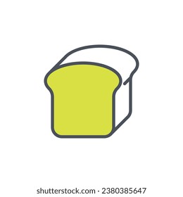 Vector sign of the toast bread symbol isolated on a white background. icon color editable.