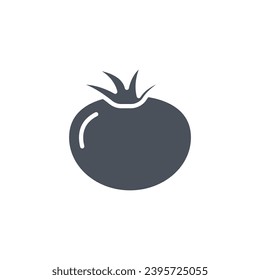 Signo vectorial del símbolo del tomate aislado en un fondo blanco. color de icono modificable.