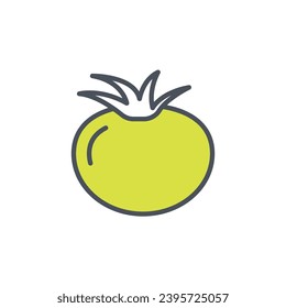 Vector sign of the tomato symbol isolated on a white background. icon color editable.
