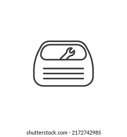 Das Vektorzeichen des Symbols der Toolbox ist einzeln auf weißem Hintergrund. Werkzeugkasten-Symbolfarbe editierbar.