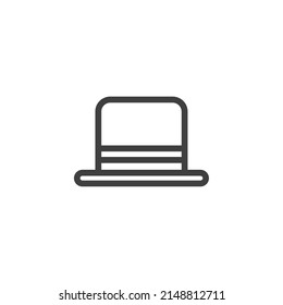 Vector sign of the top hat symbol is isolated on a white background. top hat icon color editable.