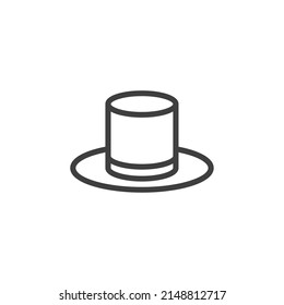 Vector sign of the top hat symbol is isolated on a white background. top hat icon color editable.