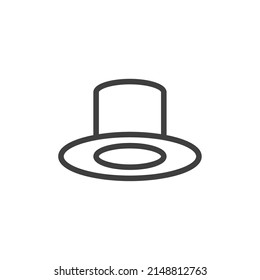 Vector sign of the top hat symbol is isolated on a white background. top hat icon color editable.