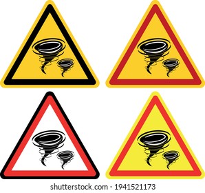Signo vectorial de tornado, desastre natural, fenómeno silueta símbolo peligroso