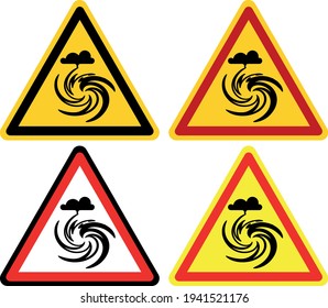 Signo vectorial de tornado, desastre natural, fenómeno silueta símbolo peligroso