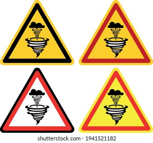 Signo vectorial de tornado, desastre natural, fenómeno silueta símbolo peligroso
