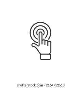 Vector sign of the touch symbol is isolated on a white background. touch icon color editable.