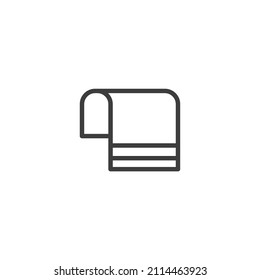 Vector sign of the towel symbol is isolated on a white background. towel icon color editable.