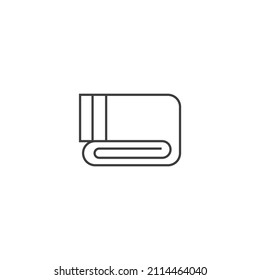 Vector sign of the towel symbol is isolated on a white background. towel icon color editable.