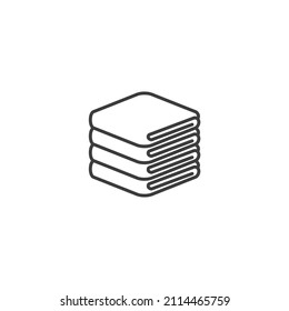 Das Vektorzeichen des Handtuchzeichens ist einzeln auf weißem Hintergrund. Handtuchsymbol Farbe editierbar.