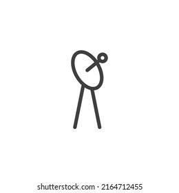 El signo vectorial del símbolo de la Torre se aísla sobre un fondo blanco. Color del icono de señal de torre editable.