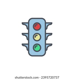 Vector sign of the traffic light symbol isolated on a white background. icon color editable.