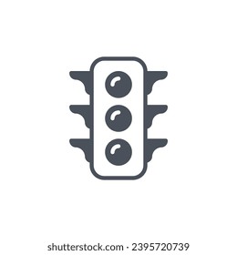 Vector sign of the traffic light symbol isolated on a white background. icon color editable.