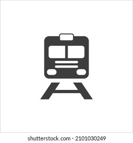 Vector sign of the train symbol is isolated on a white background. train icon color editable.