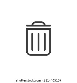 Vector sign of the trash symbol is isolated on a white background. trash icon color editable.