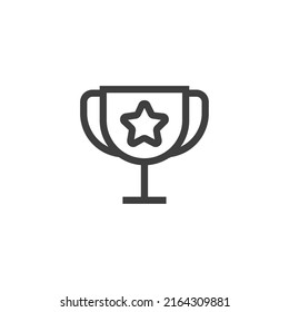 Vector sign of the Trophy symbol is isolated on a white background. Trophy icon color editable.