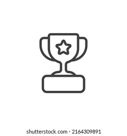 El signo vectorial del símbolo Trophy está aislado en un fondo blanco. Color del icono de trofeo editable.