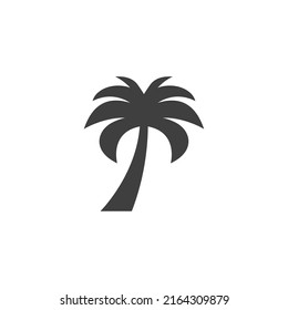 El símbolo vectorial de las palmeras tropicales está aislado en un fondo blanco. color de icono de palmeras tropicales editable.