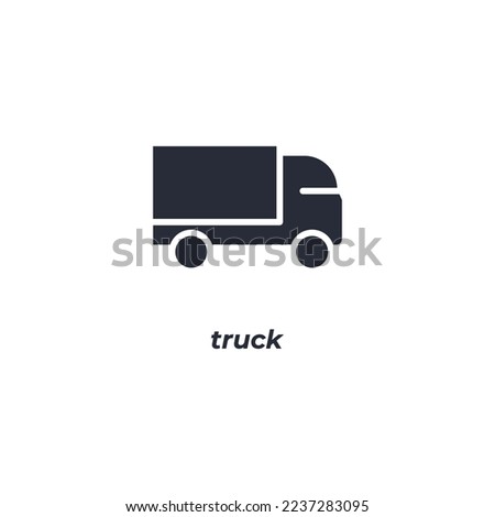 Vector sign truck symbol is isolated on a white background. icon color editable.
