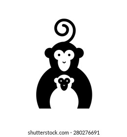 Vector sign two monkeys