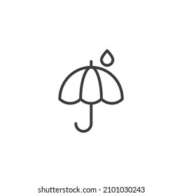 El signo vectorial del símbolo del paraguas está aislado en un fondo blanco. color del icono del paraguas modificable.
