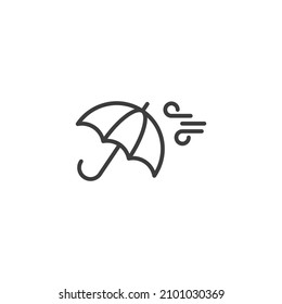 Vector sign of the umbrella symbol is isolated on a white background. umbrella icon color editable.